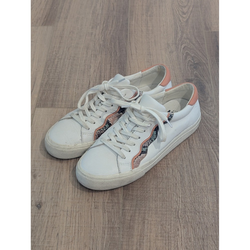Madewell Sidewalk Sneakers MC693 White Leather Snake Scalloped Women's 9.5 M
